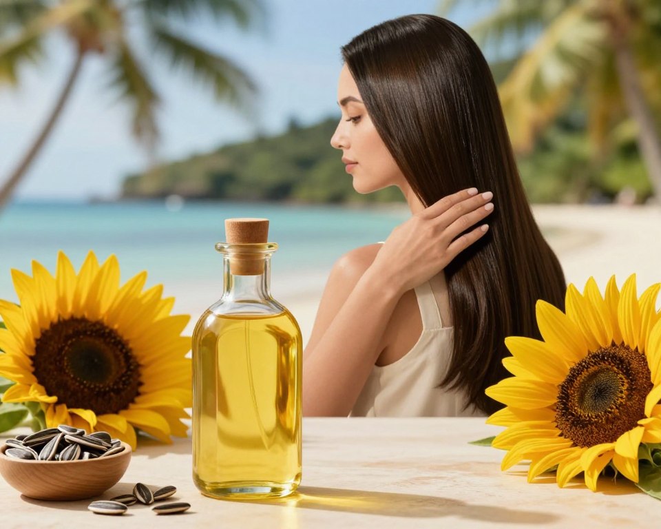 Hair care benefits of sunflower oil